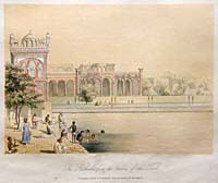 The Tank at Amritsar, Coloured Lithograph, 1847, by 'A Lady' The Tank at Amritsar, Coloured Lithograph, 1847, by 'A Lady'
